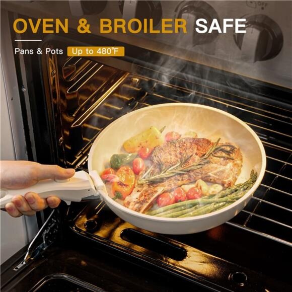 Astercook 22 Piece Pots and Pans Set Non Stick, Cookware Set with Detachable - Picture 8 of 8